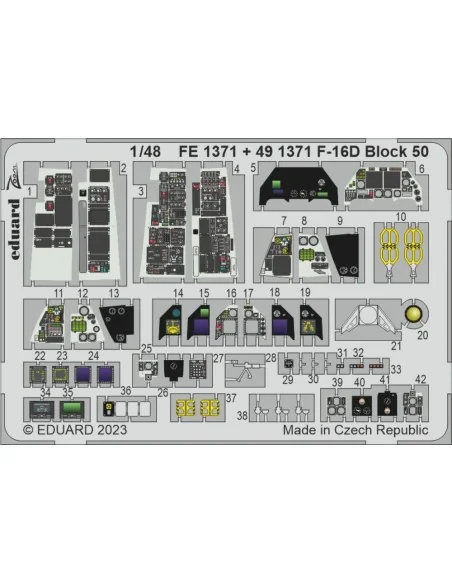 F-16D Block 50 1/48 KINETIC, 1/48 - Eduard Accessories FE1371