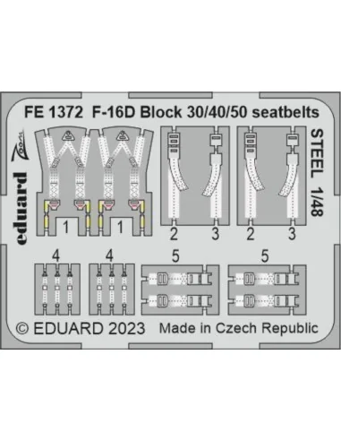 F-16D Block 30/40/50 seatbelts STEEL 1/48 KINETIC, 1/48 - Eduard Ac...