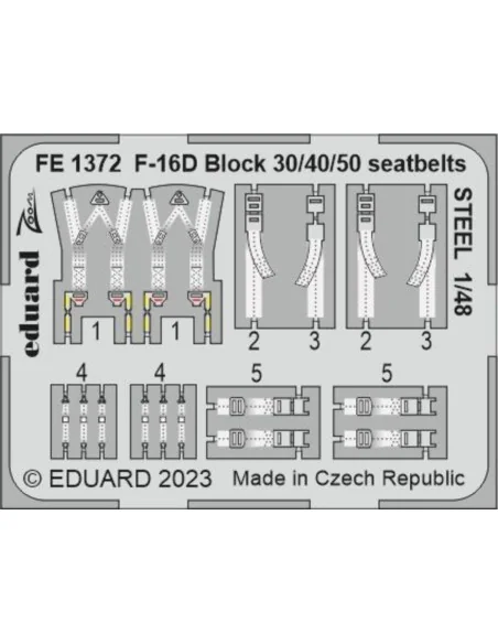 F-16D Block 30/40/50 seatbelts STEEL 1/48 KINETIC, 1/48 - Eduard Ac...