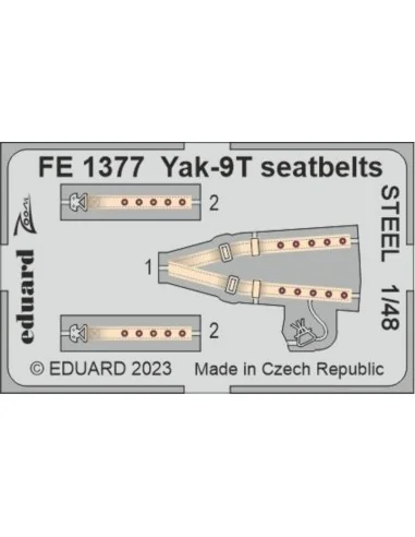 [NO_DESC] Yak-9T seatbelts STEEL 1/48 ZVEZDA, 1/48 - Eduard Accesso...