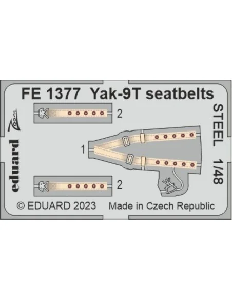 Yak-9T seatbelts STEEL 1/48 ZVEZDA, 1/48 - Eduard Accessories FE1377