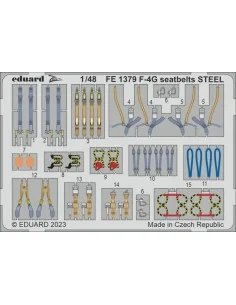 F-4G seatbelts STEEL 1/48 MENG, 1/48 - Eduard Accessories FE1379