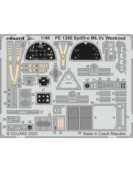 Spitfire Mk.Vc Weekend 1/48 EDUARD, 1/48 - Eduard Accessories FE1380