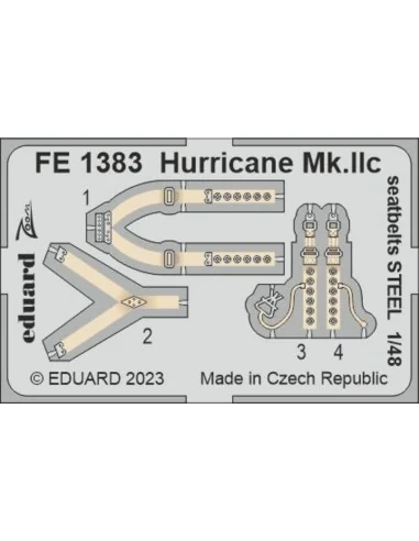 Hurricane Mk.IIc seatbelts STEEL 1/48 ARMA HOBBY, 1/48 - Eduard Acc...
