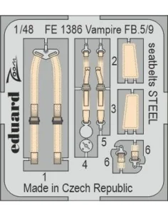 Vampire FB.5/9 seatbelts STEEL 1/48 AIRFIX, 1/48 - Eduard Accessori...