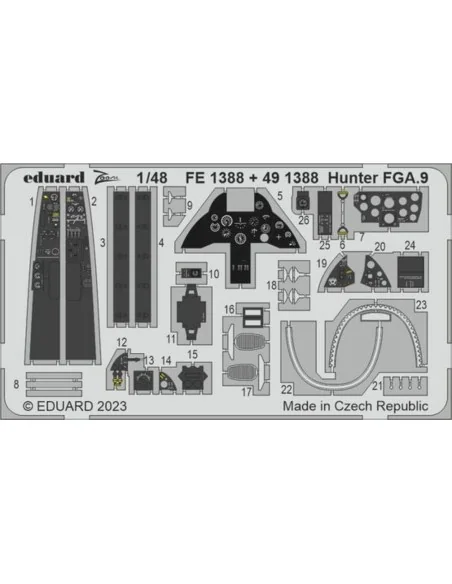 Hunter FGA.9 1/48 AIRFIX, 1/48 - Eduard Accessories FE1388