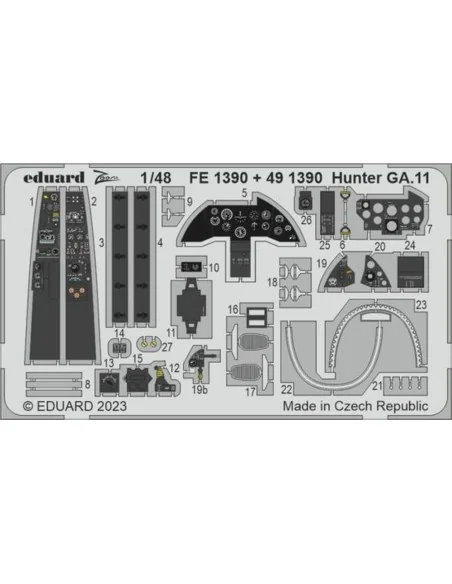 Hunter GA.11 1/48 AIRFIX, 1/48 - Eduard Accessories FE1390