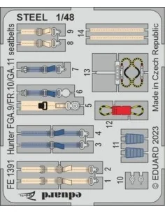 Hunter FGA.9/FR.10/GA.11 seatbelts STEEL 1/48 AIRFIX, 1/48 - Eduard...