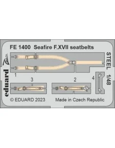 Seafire F.XVII seatbelts STEEL, 1/48 - Eduard Accessories FE1400