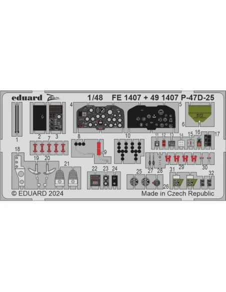 P-47D-25, 1/48 - Eduard Accessories FE1407