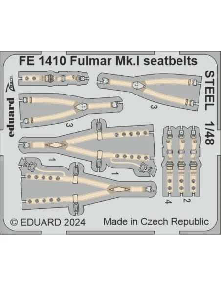 Fulmar Mk.I seatbelts STEEL, 1/48 - Eduard Accessories FE1410