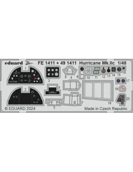 Hurricane Mk.IIc, 1/48 - Eduard Accessories FE1411