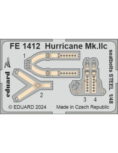 Hurricane Mk.IIc seatbelts STEEL, 1/48 - Eduard Accessories FE1412
