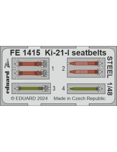 Ki-21-I seatbelts STEEL 1/48 ICM, 1/48 - Eduard Accessories FE1415