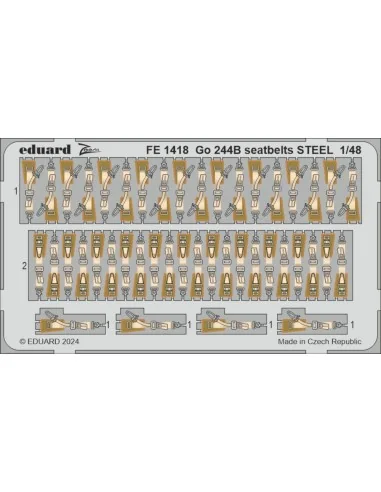 Go 244B seatbelts STEEL 1/48 ICM, 1/48 - Eduard Accessories FE1418