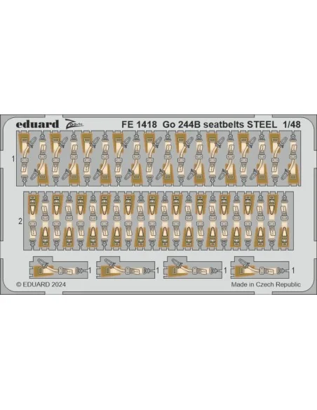 Go 244B seatbelts STEEL 1/48 ICM, 1/48 - Eduard Accessories FE1418
