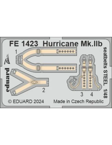 Hurricane Mk.IIb seatbelts STEEL 1/48 ARMA HOBBY, 1/48 - Eduard Acc...