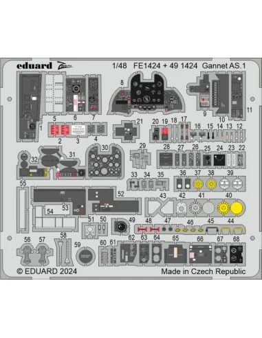 Gannet AS.1 1/48 AIRFIX, 1/48 - Eduard Accessories FE1424