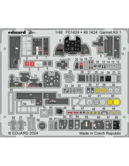Gannet AS.1 1/48 AIRFIX, 1/48 - Eduard Accessories FE1424