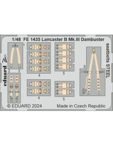 Lancaster B Mk.III Dambuster seatbelts STEEL 1/48 HKM, 1/48 - Eduar...