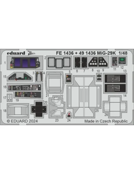 MiG-29K 1/48 HOBBY BOSS, 1/48 - Eduard Accessories FE1436