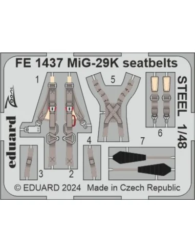 [NO_DESC] MiG-29K seatbelts STEEL 1/48 HOBBY BOSS, 1/48 - Eduard Ac...