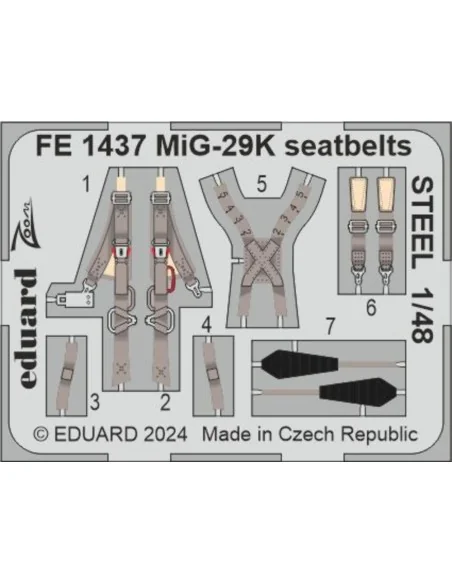MiG-29K seatbelts STEEL 1/48 HOBBY BOSS, 1/48 - Eduard Accessories ...