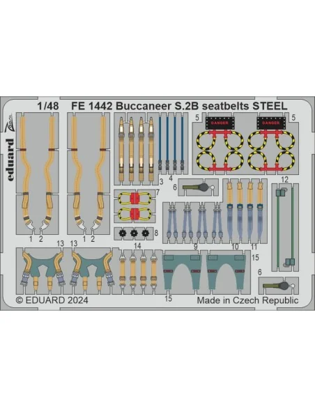 [NO_DESC] Buccaneer S.2B seatbelts STEEL AIRFIX, 1/48 - Eduard Acce...