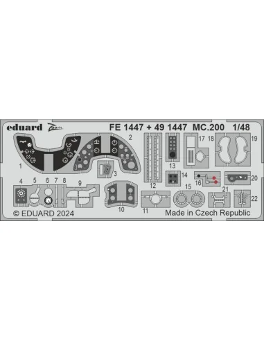 MC.200 ITALERI, 1/48 - Eduard Accessories FE1447