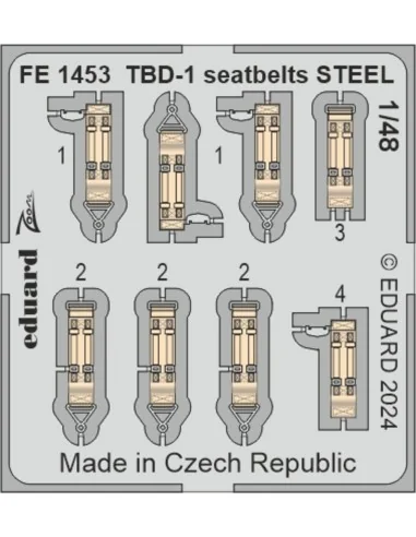 TBD-1 seatbelts STEEL HOBBY BOSS, 1/48 - Eduard Accessories FE1453