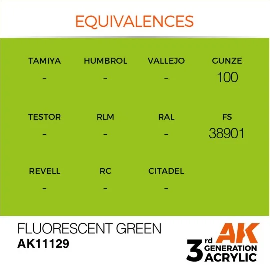 Fluorescent Green 17ml - AK Interactive AK11129 Fluorescent Green 17ml - AK Interactive AK11129