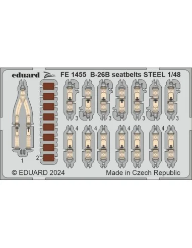 B-26B Marauder seatbelts STEEL ICM, 1/48 - Eduard Accessories FE1455