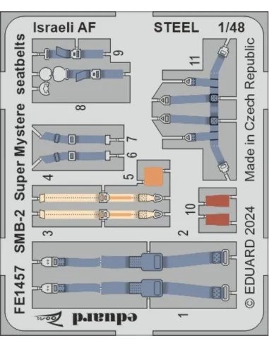 SMB-2 Super Mystere seatbelts Israeli AF STEEL, 1/48 - Eduard Acces...