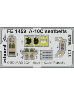 A-10C seatbelts STEEL, 1/48 - Eduard Accessories FE1459