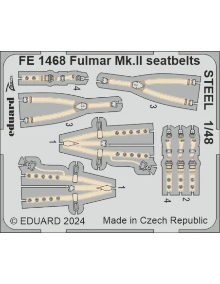 Fulmar Mk.II seatbelts STEEL, 1/48 - Eduard Accessories FE1468