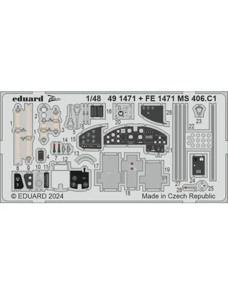 MS 406.C1, 1/48 - Eduard Accessories FE1471