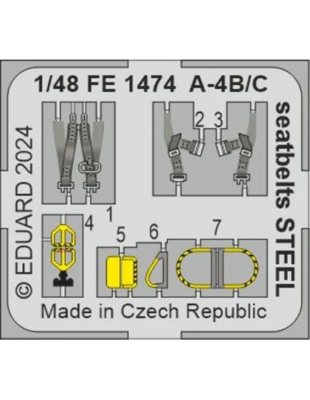 A-4B/C seatbelts STEEL, 1/48 - Eduard Accessories FE1474