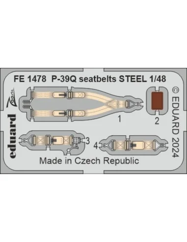 P-39Q seatbelts STEEL ARMA HOBBY, 1/48 - Eduard Accessories FE1478