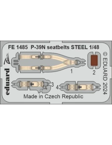 P-39N seatbelts STEEL, 1/48 - Eduard Accessories FE1485