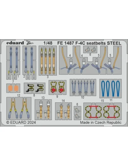 F-4C seatbelts STEEL, 1/48 - Eduard Accessories FE1487