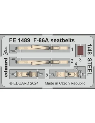 F-86A seatbelts STEEL CLEAR PROP, 1/48 - Eduard Accessories FE1489