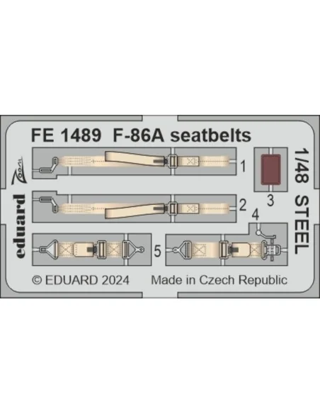 F-86A seatbelts STEEL CLEAR PROP, 1/48 - Eduard Accessories FE1489