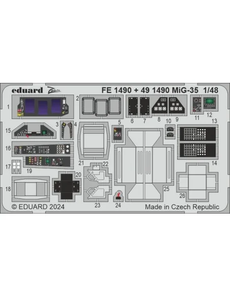 MiG-35 HOBBY BOSS, 1/48 - Eduard Accessories FE1490