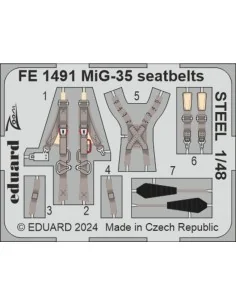[NO_DESC] MiG-35 seatbelts STEEL HOBBY BOSS, 1/48 - Eduard Accessor...
