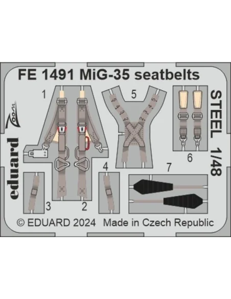 [NO_DESC] MiG-35 seatbelts STEEL HOBBY BOSS, 1/48 - Eduard Accessor...