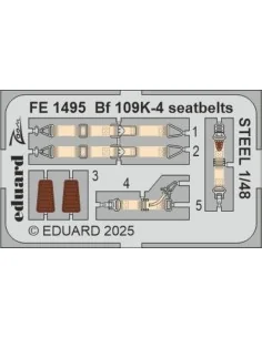 Bf 109K-4 seatbelts STEEL EDUARD, 1/48 - Eduard Accessories FE1495