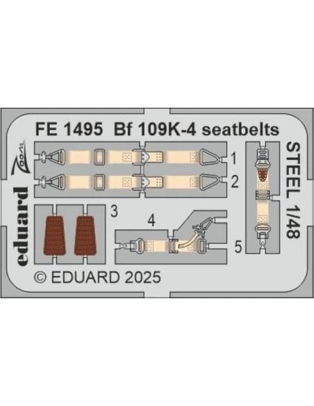 [NO_DESC] Bf 109K-4 seatbelts STEEL EDUARD, 1/48 - Eduard Accessori...