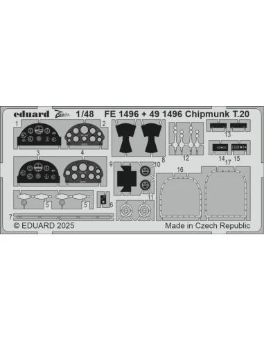 Chipmunk T.20 AIRFIX, 1/48 - Eduard Accessories FE1496