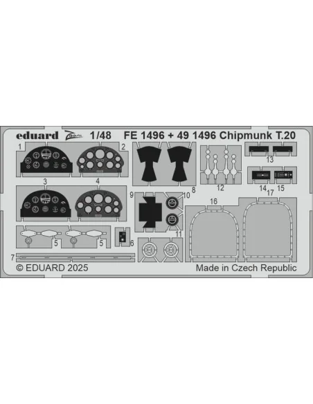 Chipmunk T.20 AIRFIX, 1/48 - Eduard Accessories FE1496