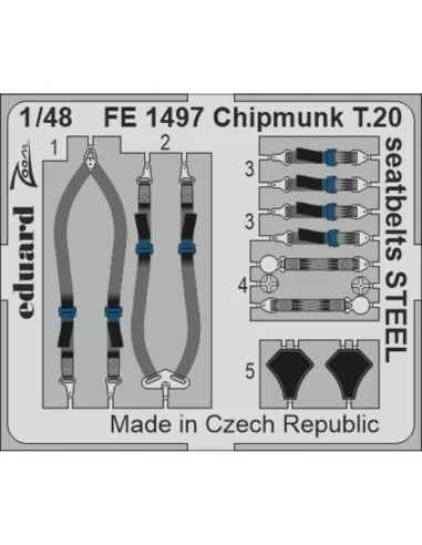 Chipmunk T.20 seatbelts STEEL AIRFIX, 1/48 - Eduard Accessories FE1497